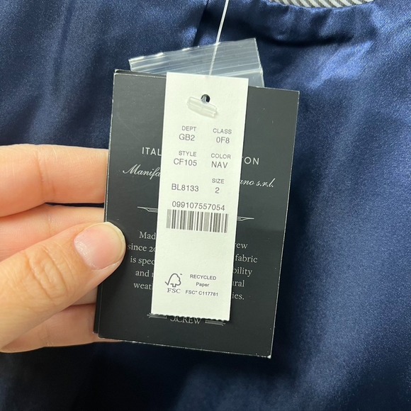 J Crew Italian Wool Peacoat Womens 2 Navy Blue Classic Short Career Office New - Picture 8 of 15